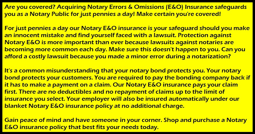 New Hampshire Notary Errors & Omissions 5 Year Insurance New Hampshire Notary Errors & Omissions 5 Year Insurance