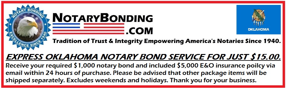 Recently Appointed - Basic Notary Bond Package &quot;A&quot; - You must have received your commission ...